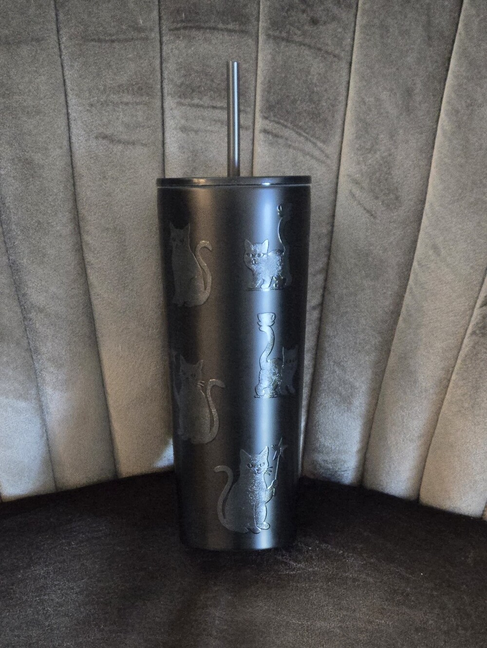 Starbucks 2026 Black Cat Stainless Steel Tumbler with Straw - Black